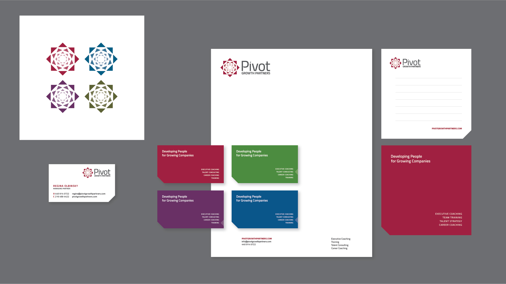 Pivot Growth Partners brand identity mockup